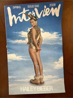 Magazine Spring 2026 Hailey Bieber Cover Art Coffee Table Book - Gold & Blue